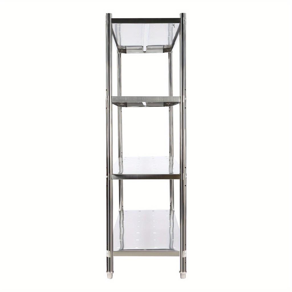 Stainless Steel Storage Rack 4Tier Commercial Shelving Unit with Adjustable Height for Restaurant Warehouse Logistics Center Use