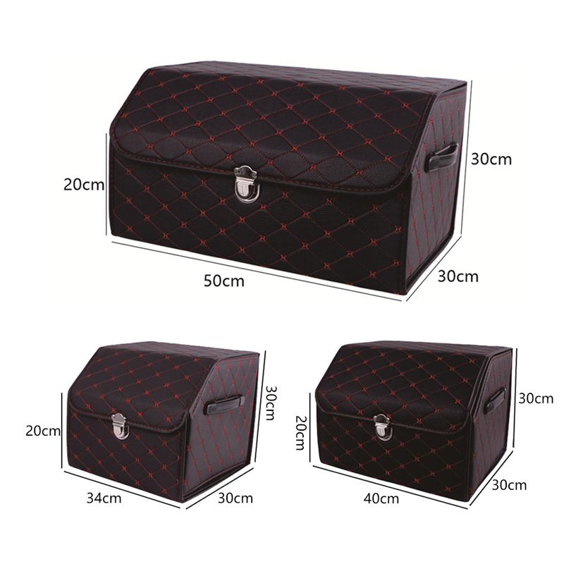 Collapsible Car Trunk Storage Box High Capacity Organizer In The Car Pu Leather Trunk Tool Box Auto Accessories Storage Bag
