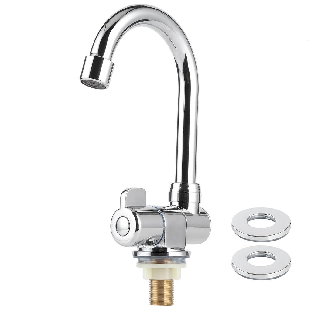 Single Cold Water Tap Basin Faucet 360 Degree Rotation 12in Mounting Thread for RV Motorhome