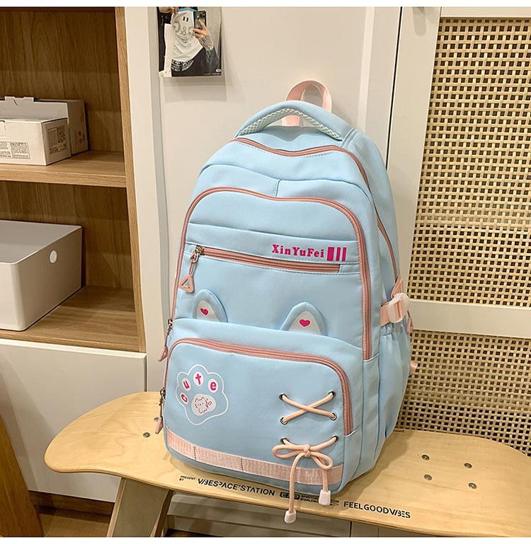 School bag new cute junior high school student school bag high value ins wind light large capacity backpack casual versatile backpack