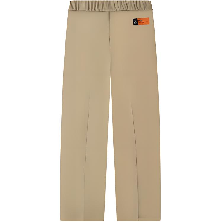 FILA X Magic Stick Collaboration SS23 Solid Color Straight Leg Knit Casual Pants Women bottoms Light-Khaki F11W329606FDK