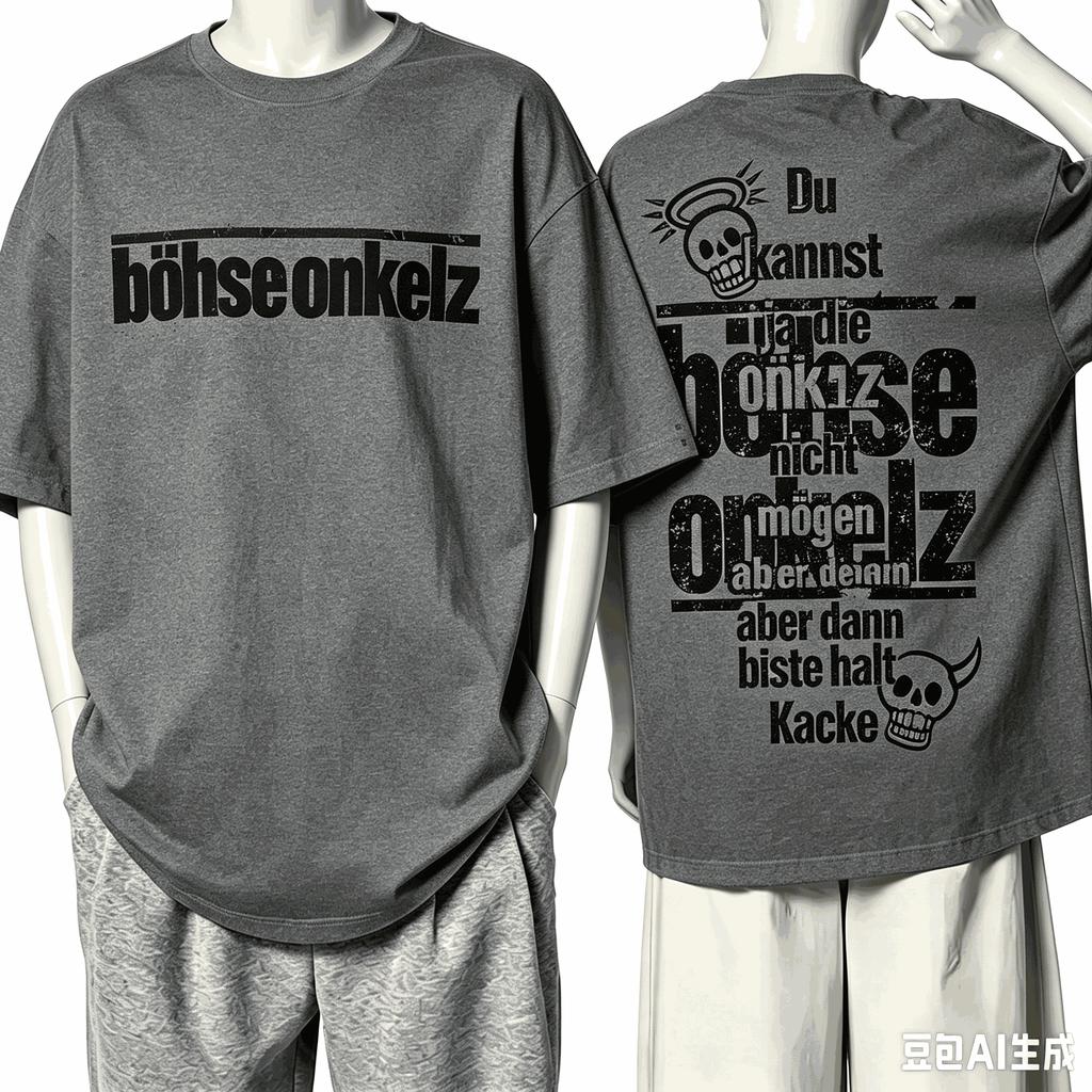 Bhse Onkelz Graphic Print Tshirt Unisex Unisex Cotton Casual Streetwear Fashion Unisex Oversized Top Summer New Tee Hot Product