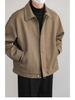 Herren locker geschnittene Retro-Wolljacke mit Revers - Koreanischer Herbst/Winter Stil