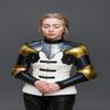 Orta Çağ Kadın Zırh Seti “Akşam Yıldızı” Omuzluklar, Kolluklar, Göğüs Zırhı, Bacaklıklar ile Tam Paslanmaz Çelik Takım, Gotik Zırh, Kadın Cosplay