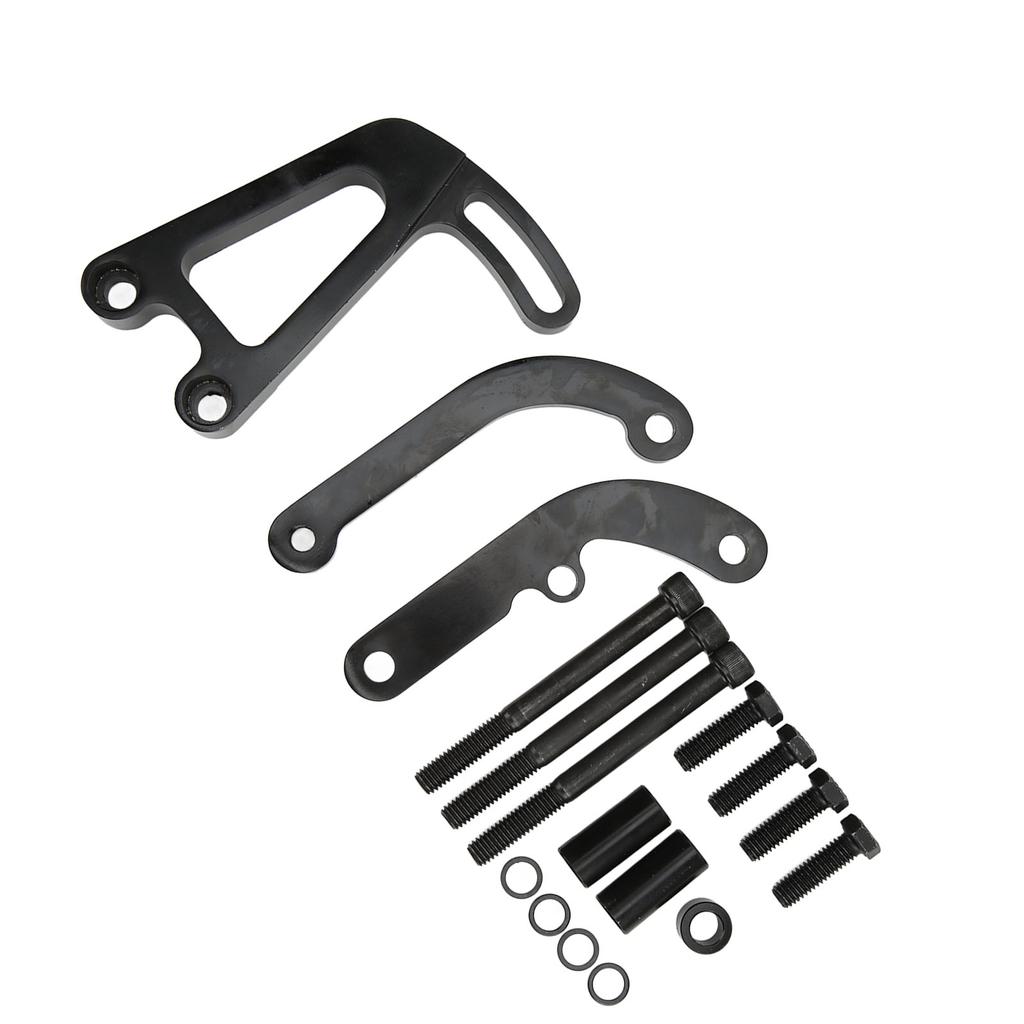 Long Water Pump Power Steering Pump Bracket Kit Aluminum Alloy Replacement for Chevy SBC LWP Small Block