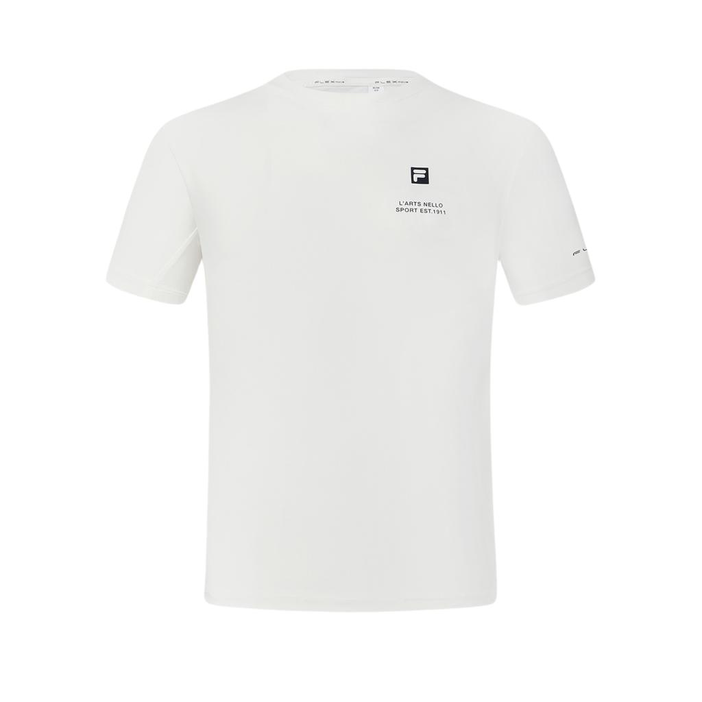 FILA Fitted Running Training Short Sleeve T-Shirt Men tops Starlight-White A11M421121FWT