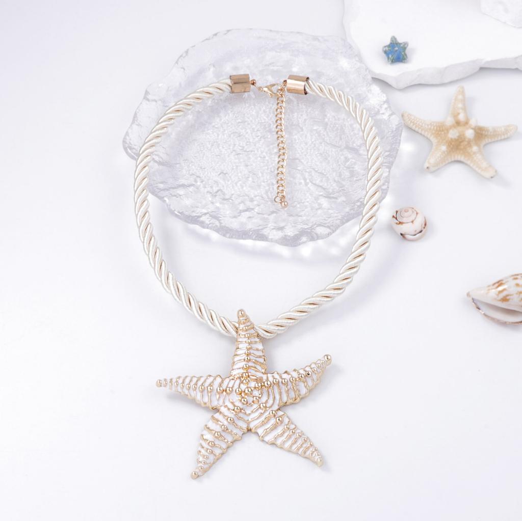 Trend Simple Fashion Ocean Leisure Vacation Wind Alloy Unique Starfish Pendant Necklace Earrings Jewelry