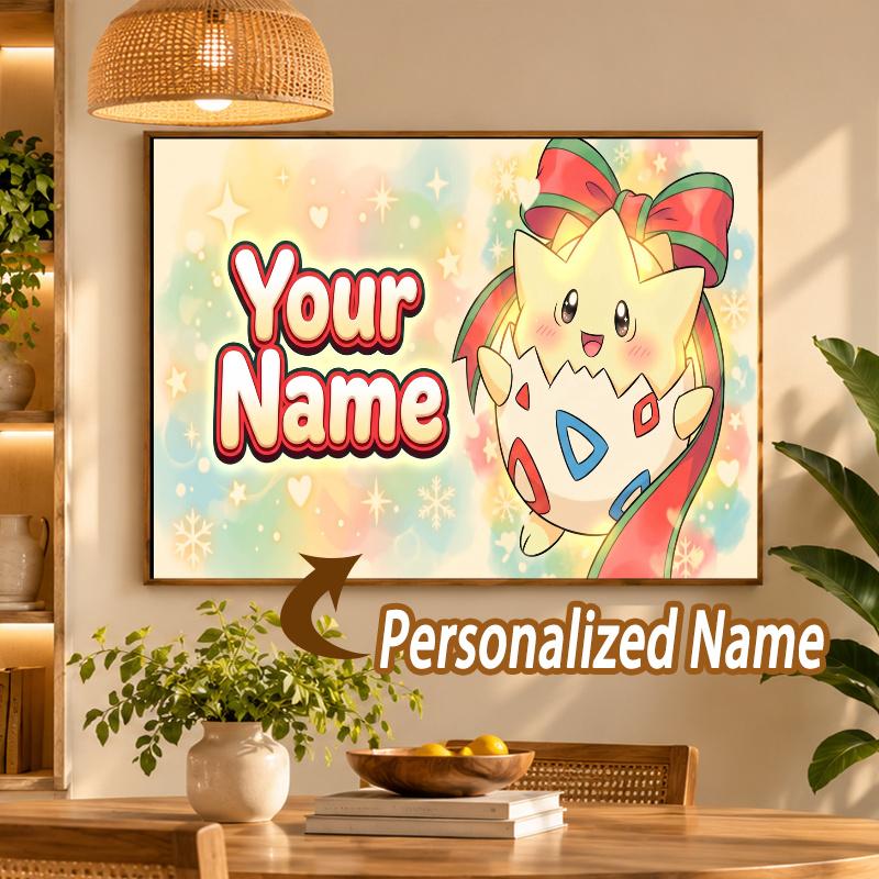 Togepi Custom Name Diamond Painting Personalized 5D Full Drill DIY Diamond Art Home Decor