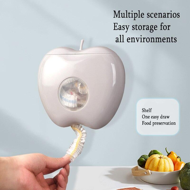 Wielofunkcyjne pudełko do przechowywania woreczków z folią spożywczą w kształcie jabłka, Ścienny kuchenny pojemnik do wyciągania i sortowania, Oszczędzający miejsce artykuł gospodarstwa domowego