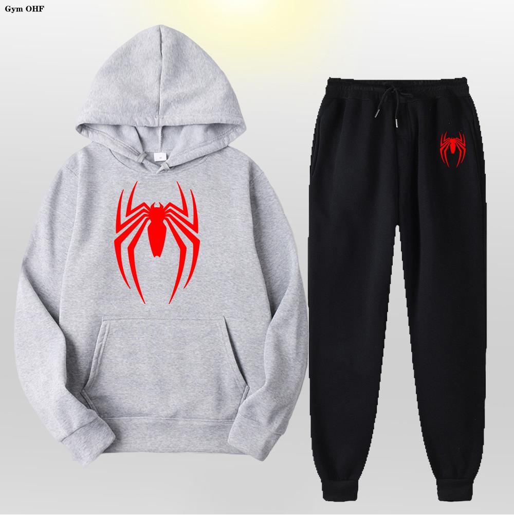 Women Men's Tracksuit Spider 2 Pieces Set Sweatshirt + Sweatpants Sportswear Hoody Casual Streetwear Men Clothing Hoodies Suit