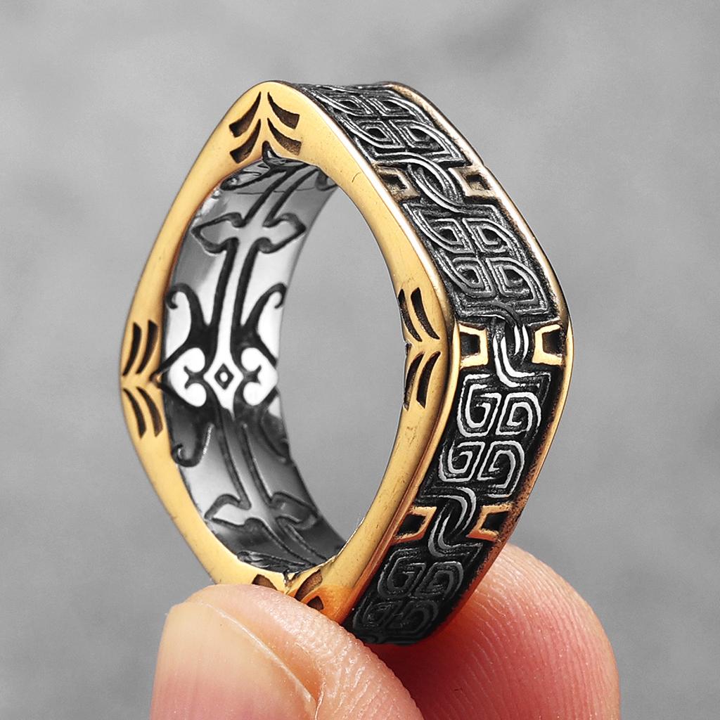 Retro Classical Stainless Steel Rings Punk Fashion Jewelry Gift for Men Women Dropshipping