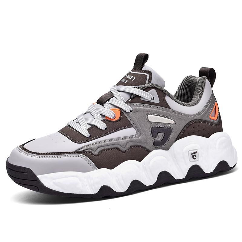 

Новые мужские баскетбольные кроссовки из микрофибры и кожи, модные мужские кроссовки больших размеров, износостойкие, нескользящие, повседневные кроссовки для бега 39 коричневый