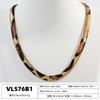 ZHUKOU Popular Hip-hop Unisex Couple Leopard Snake Print Necklace Golden-plated Brass Metal Jewellery:VL576