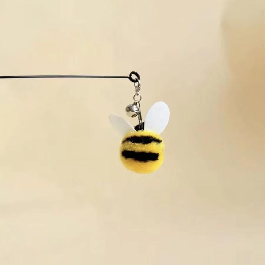 Pet Interactive Cat Toys Cute Simulation Bees Cat Teasing Sticks Interactive Toys To Relieve Boredom Cat Self Fun Pet Toys