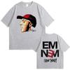Rapper Eminem Face Graphic T-shirt Slim Shady Album Printed Tshirt Men Women Hip Hop Fashion Pop Music T Shirts Male Casual Tees