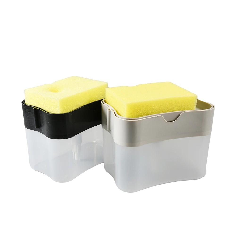 Soap Dispenser Pump with Sponge Manual Press Cleaning Liquid Dispenser Container Hand Dispenser Foaming Soap Pump Bottle