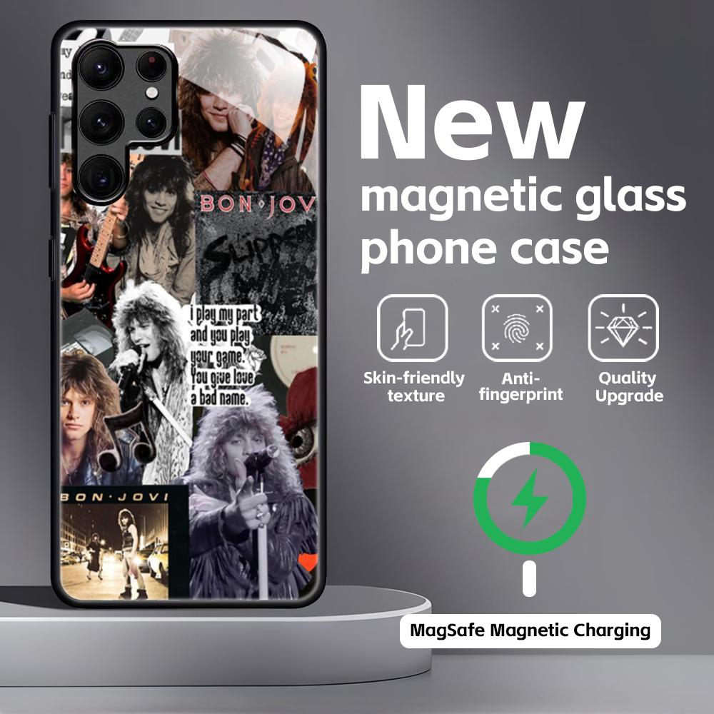 Funda para teléfono B-BonS Fashion J-JoviS para Samsung S25 S24 S23 S22 S21 S20 Plus Ultra Note20 Funda Magnética de Vidrio