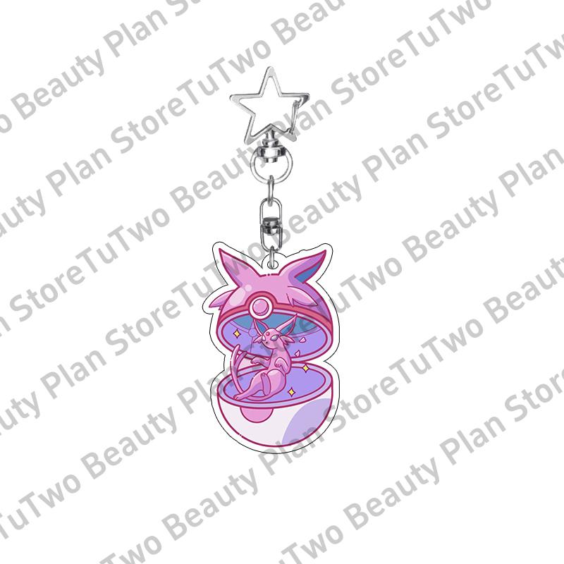 

Creative Anime Flareon Glaceon Umbreon Jolteon Espeon Sylveon Vaporeon Cartoon Eevee Acrylic Keychain Peripheral Bag Pendant Toy about 5cm