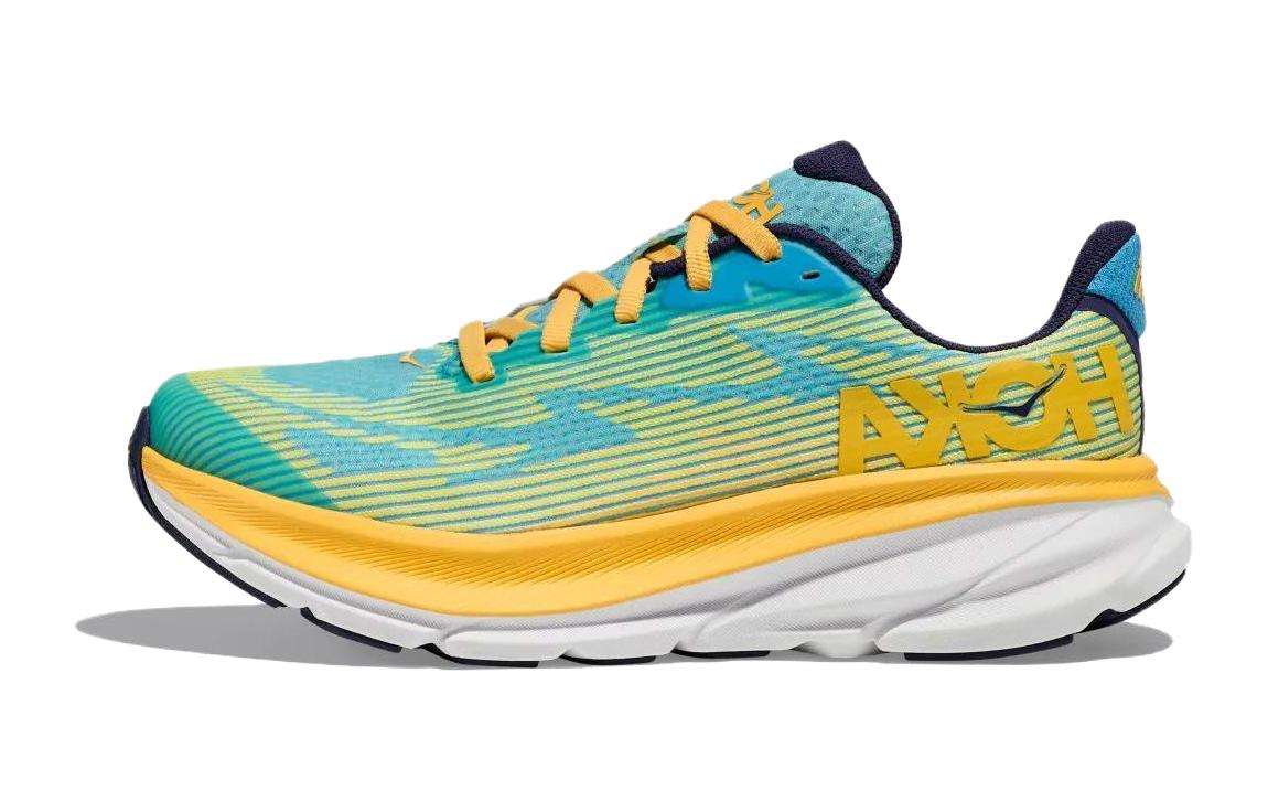 HOKA ONE ONE Clifton 9 Амортизирующие Низкие Детские Беговые Кроссовки Сине-Желтые Детские 1131170-SMD 40