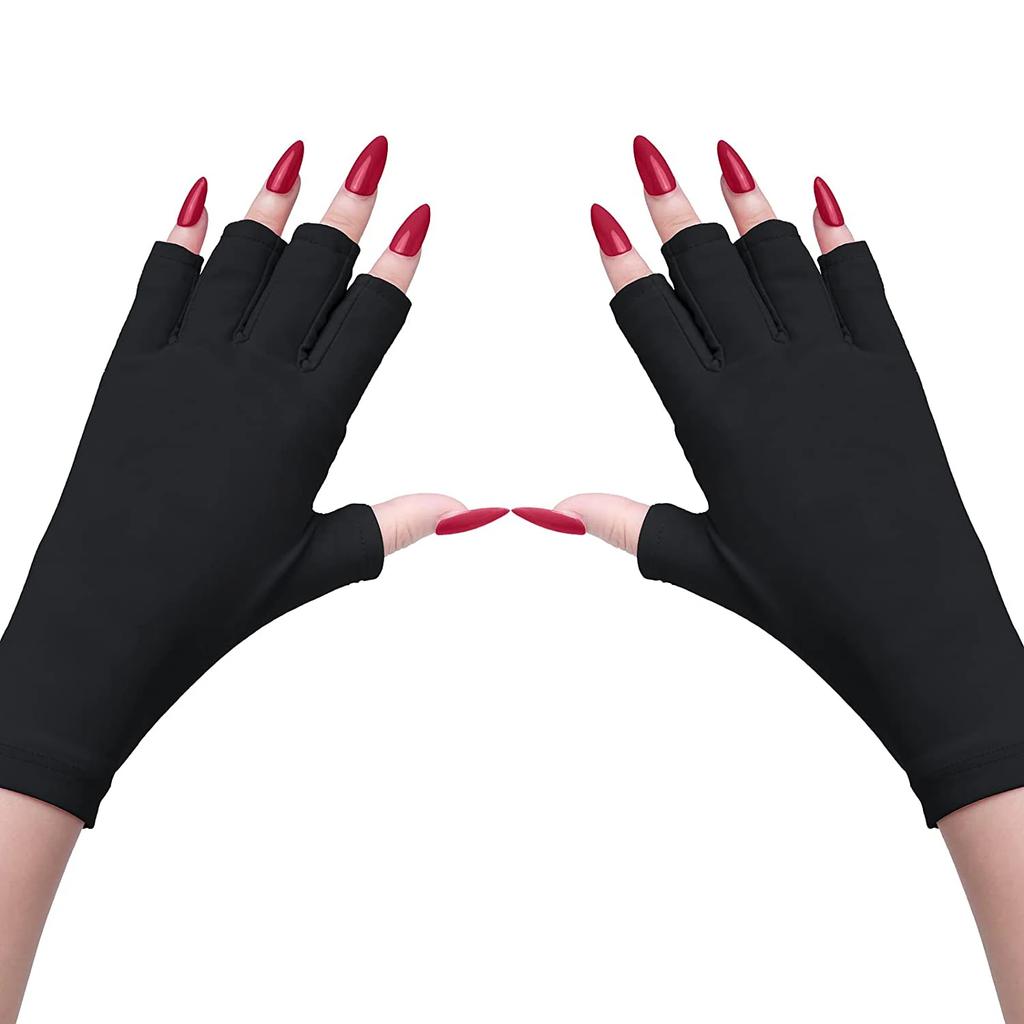 RHJB New UV Glove for Gel Nail Lamp, Professional Protection Gloves for Manicures, Nail Art Skin Care Fingerless Anti UV Glove