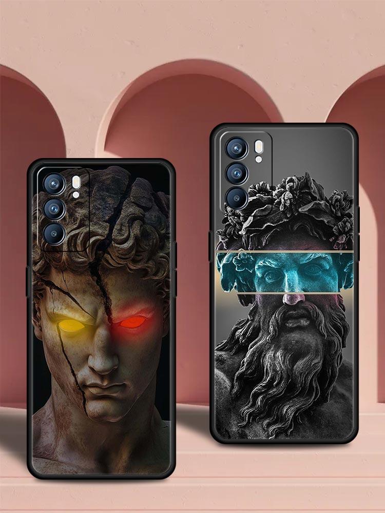 Fashion Ancient Greek Statues Phone Case For Oppo Reno 13 12 11 10 7 F Find X5 X6 A98 A80 A79 A78 A57 A54 A31 A17 Pro Soft TPU