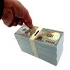 US dollar 100,000 dollar stacks of bills coin bank piggy bank