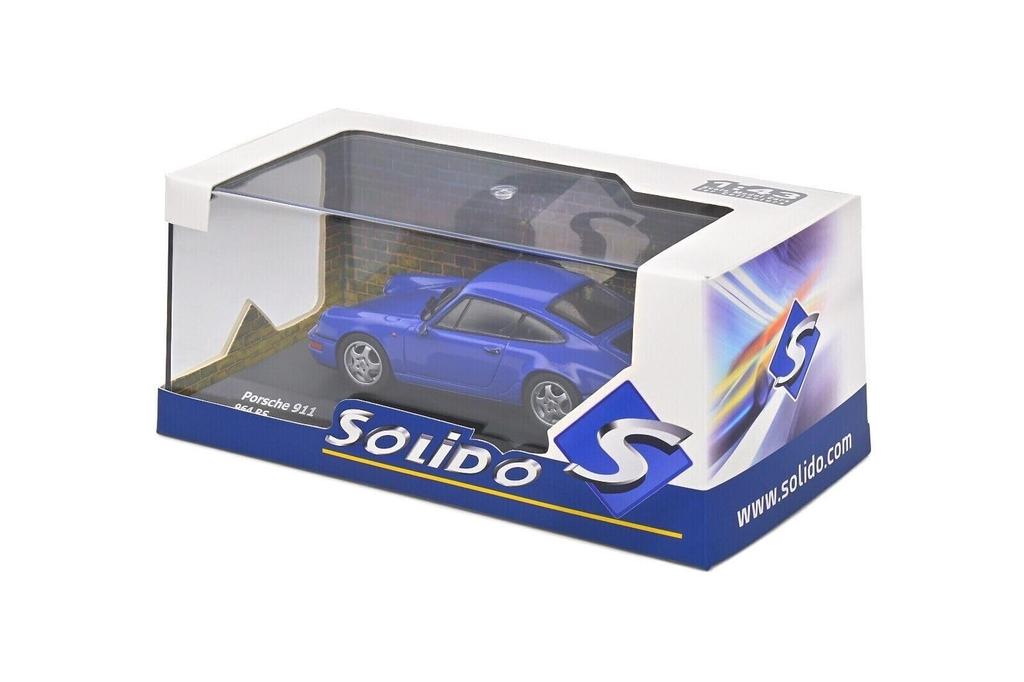 Solido Scale Porsche 911 Carrera RS 1992 Blue SOLIDO Carrera Diecast Car 1/43 (964) [Used]