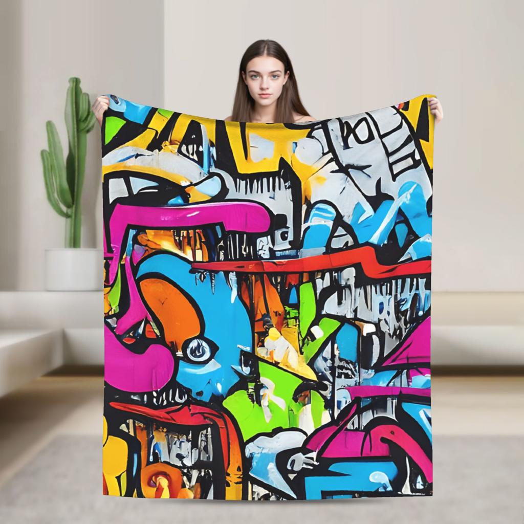 Cartoon Cute Doodle Blanket Quality Soft Throw Blanket Winter Boy Girl Bedroom Funny Bedspread