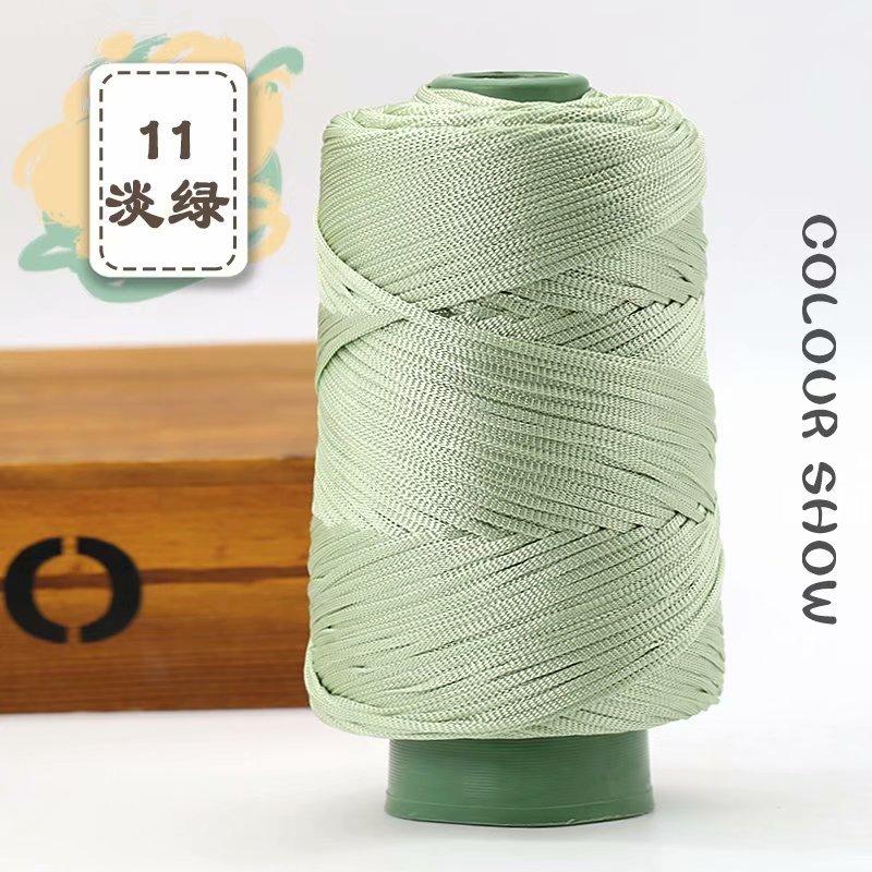1Pcs 220gSilky Cotton Linen Thread, Hollow Shiny Silk Thread, Flat Ribbon Thread, Bucket Yarn, Hook Hat, Slippers DIY
