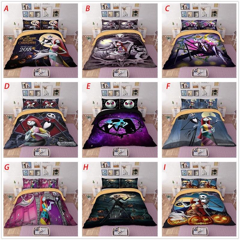 Luxurious Nightmare Before Christmas Duvet Cover With Pillow Cases Bedding Set