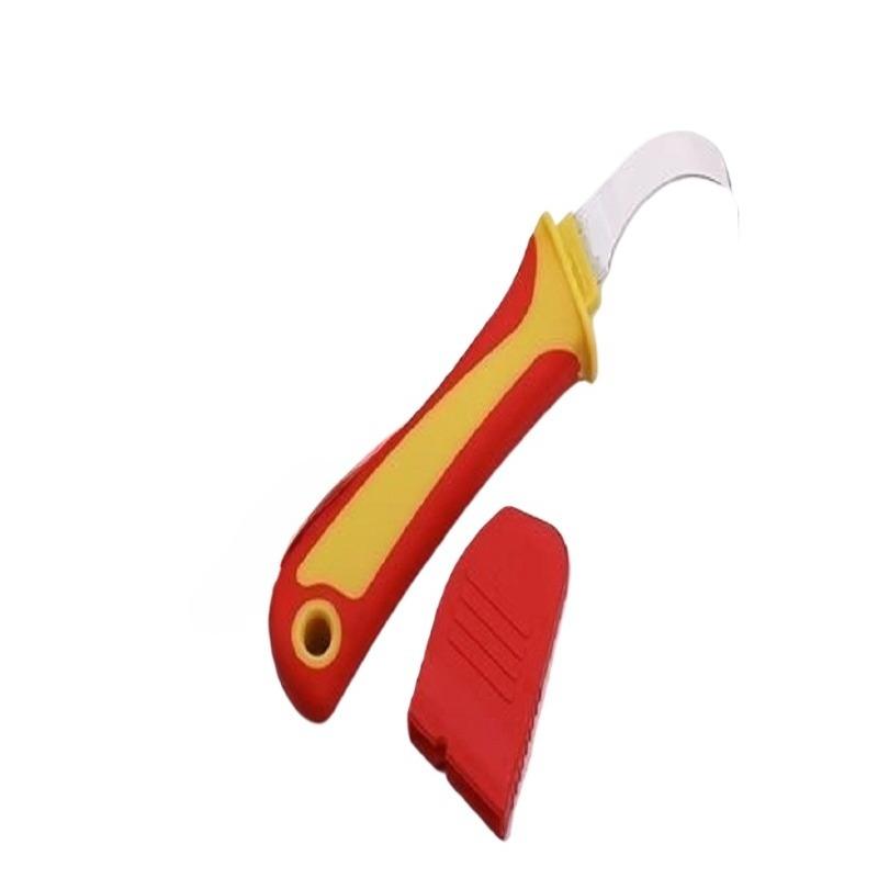 1000V Insulated Dismantling Knife with Guide Shoe, IEC 60900 Standard Wire Stripper Electrician Knife Fast Strip Cable Stripper