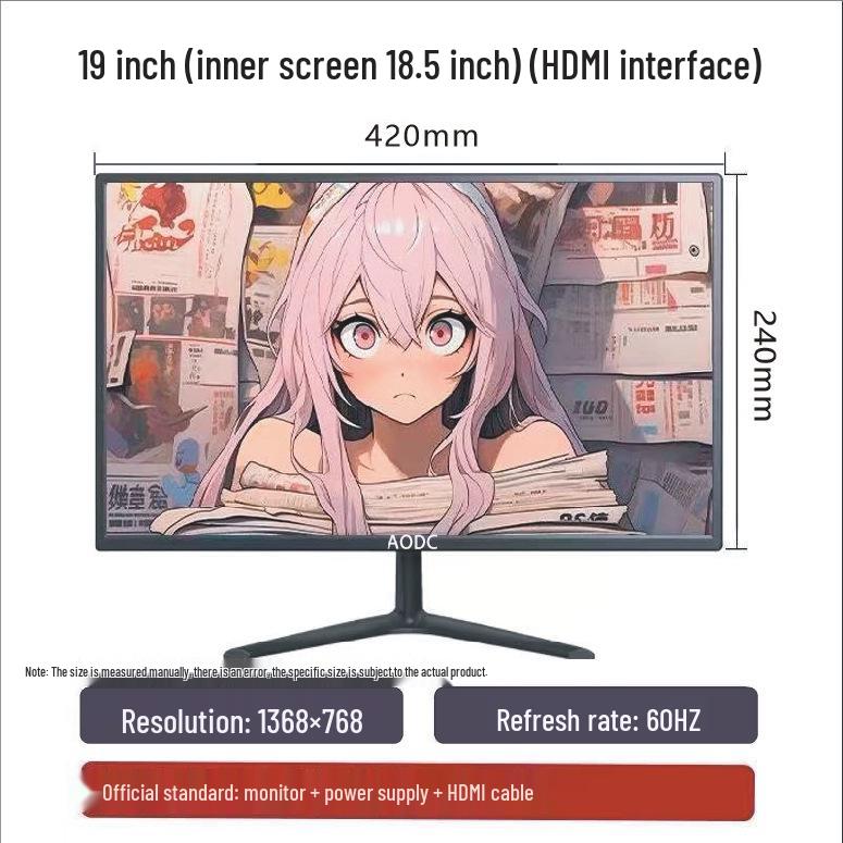New 22/24 Inch HD HDMI Computer Monitor - Ideal for Office Use