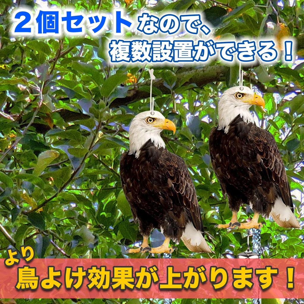 Sac Taske Bird Repellent, Realistic Hawk, Eagle, and Kite Design, Bird Deterrent, Pigeon Repellent, Crow Repellent, Bird Pest Control (Hawk, Set of 2)