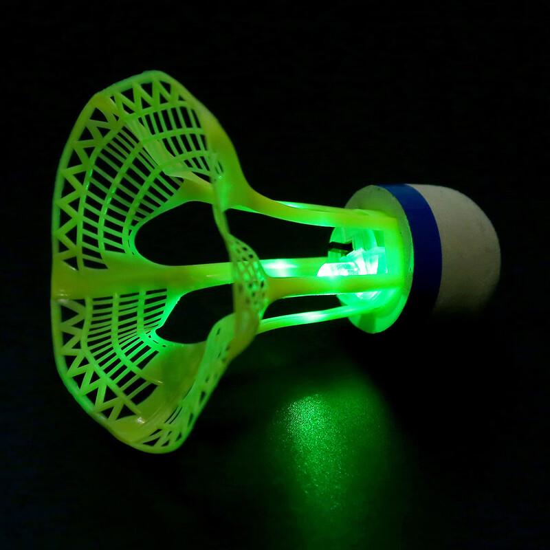 WEZHO Luminous Wind-Resistant Green Badminton Shuttlecocks (10-Pack)