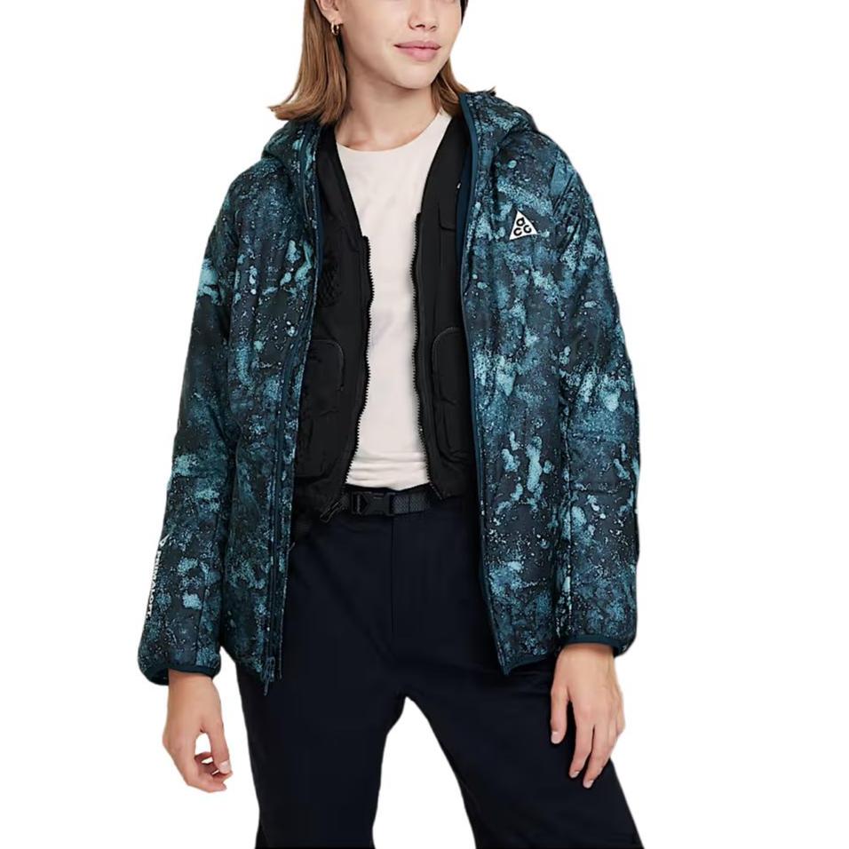 Nike Jacket Comfortable Soft Hooded Loose Kids Jackets Denim-Blue FV0410-464