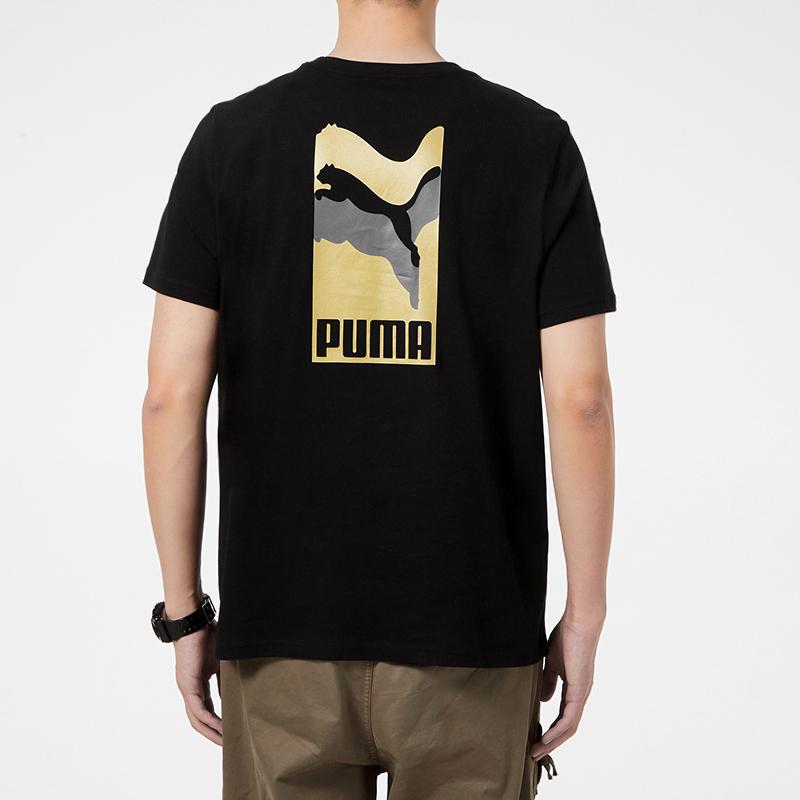 Puma Letter Print Casual Sport Short Sleeve T-Shirt Men Tops Black 847651-01