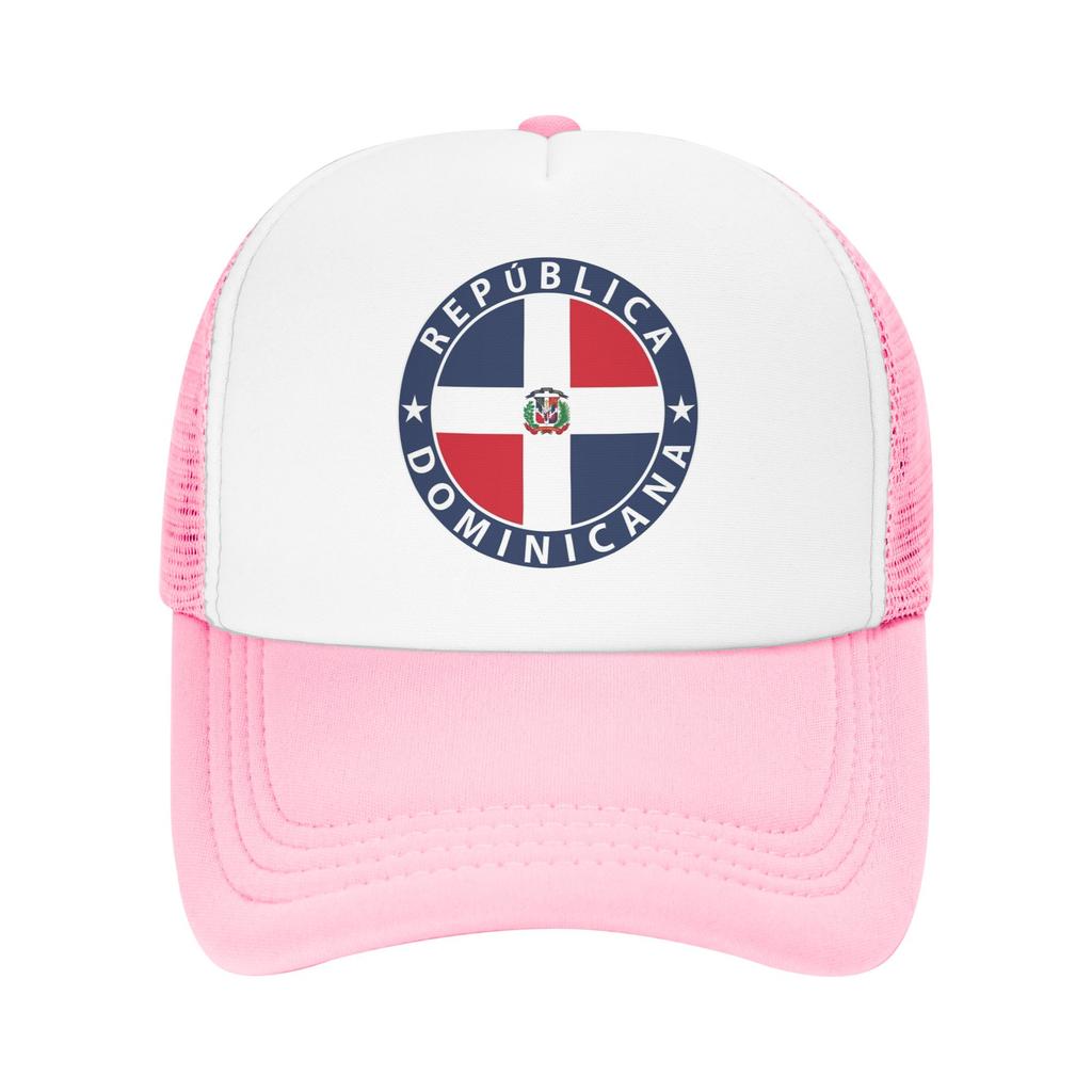 Dominikanische Republik Dominikanische Flagge Mesh Baseballkappe Lässige Trucker-Mütze Mütze Verstellbar Polyester Sonnenhüte Sommer Trucker-Hüte