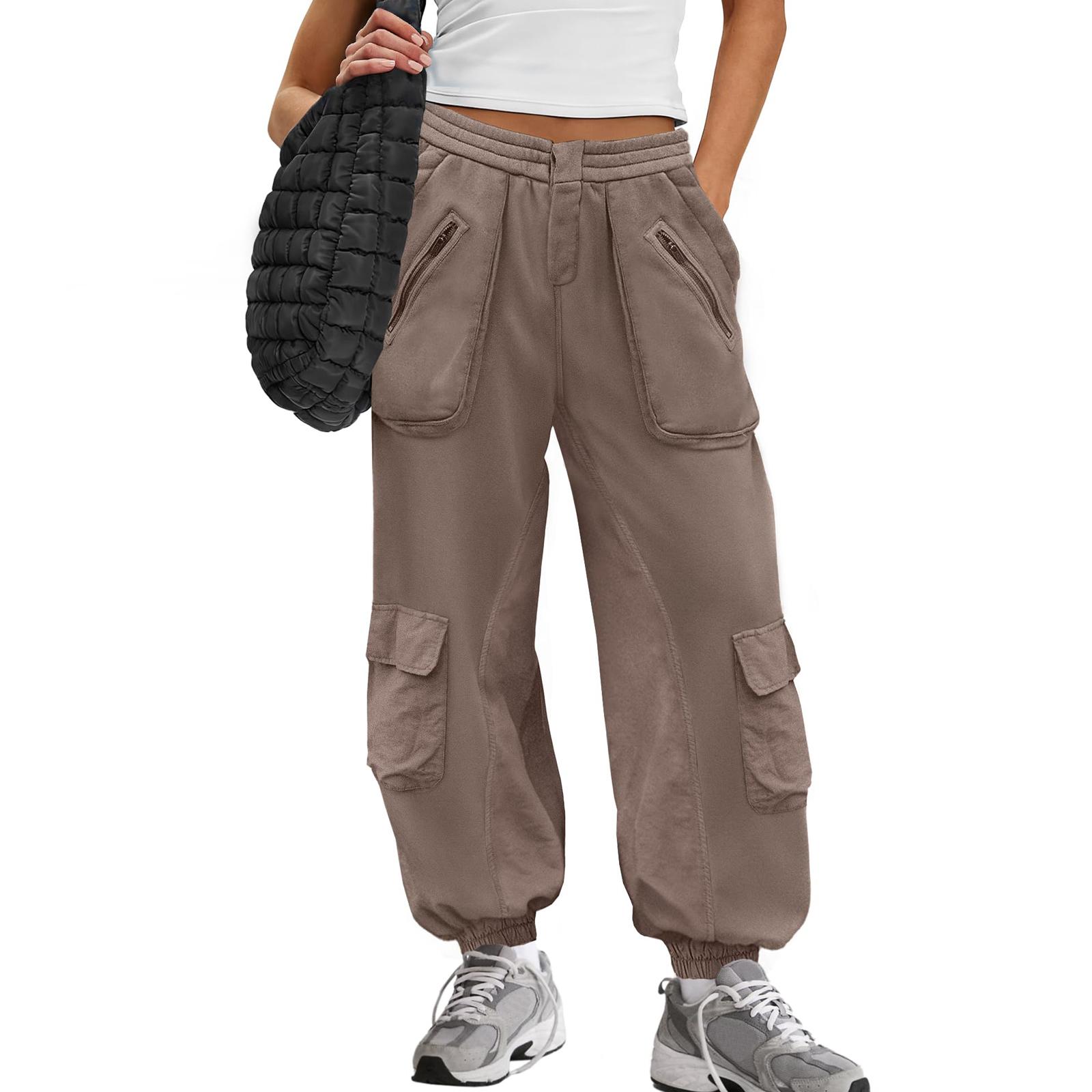 

Женские мешковатые брюки-бочонки, спортивные джоггеры карго с высокой посадкой и карманами, осенние повседневные брюки широкого кроя свободного силуэта XXL