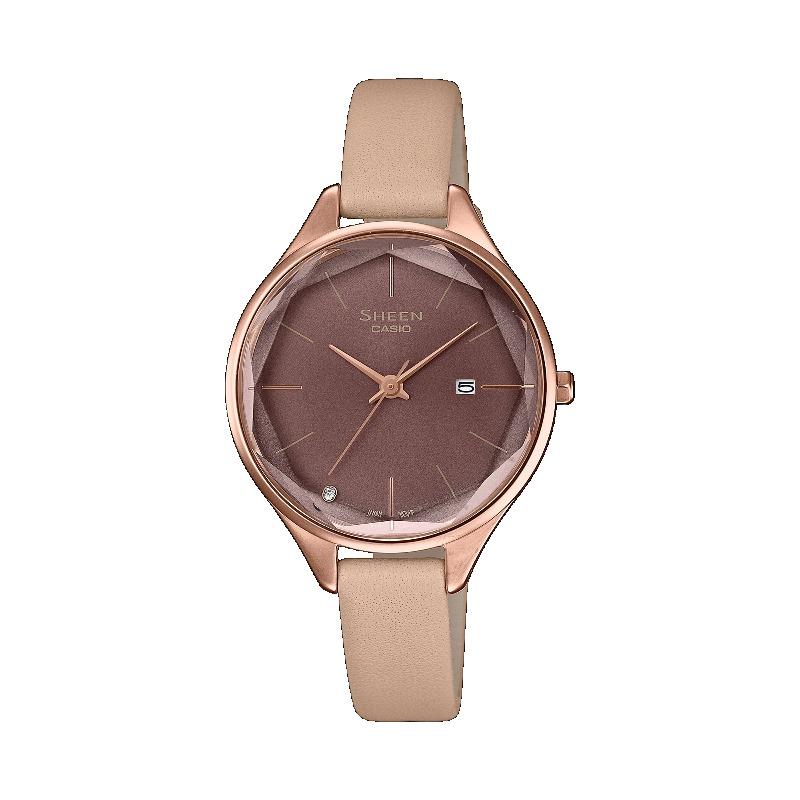 Casio Sheen Women s Stainless Steel 50M Water Resistant Analog Quartz Watch SHE-4062PGL-5A коричневый