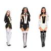 Sexy Women Naughty Nun Costume Black Fancy Dress Party Cosplay Outfits Halloween