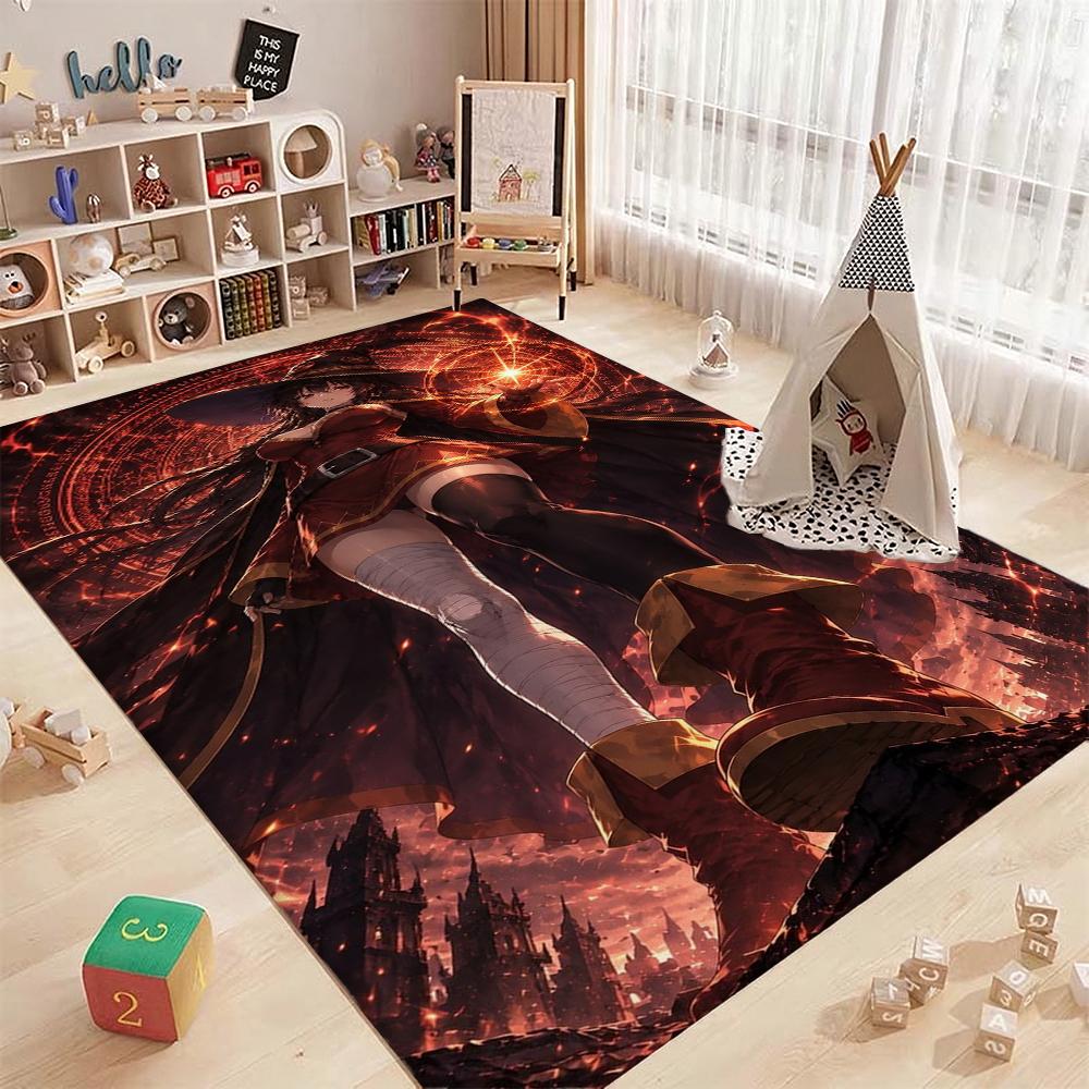 Dark Gothic Anime Girl Indoor Rug Soft Texture Nonslip Carpet For Kids Bedroom Play Area Home Party Decor Valentine'S Day Gift
