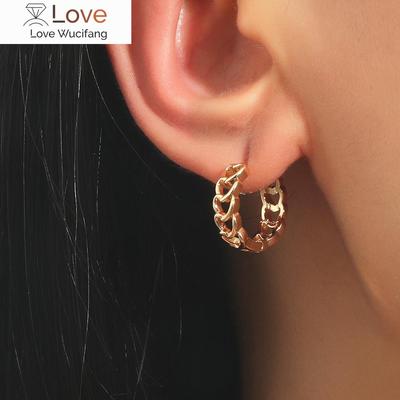 Vintage Gold Color Copper Love Hollow Dangle Circle Hoop Earrings for Women Jewelry Trendy Simple Geometric Earring