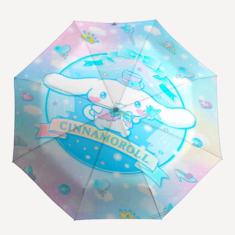 Magic Wand Cinnamoroll Durable Cartoon Folding Umbrella, Portable 3-Fold Compact Umbrella for Men and Women, Suitable for Travel or Daily Use.Y062