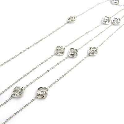 [M9332] - Silver 'Rosa Romantica' Designer Necklace