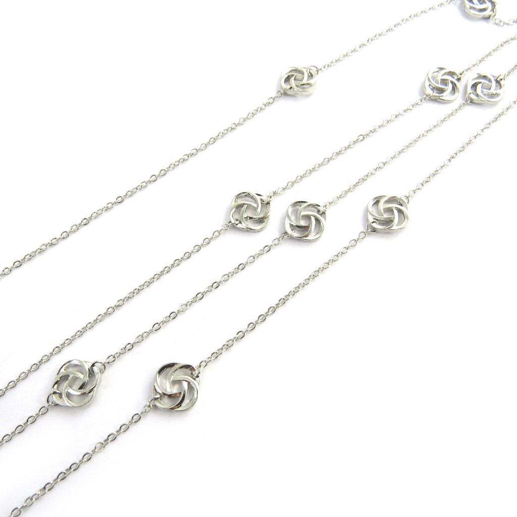 Les Trésors De Lily [M9332] - Silver 'Rosa Romantica' Designer Necklace