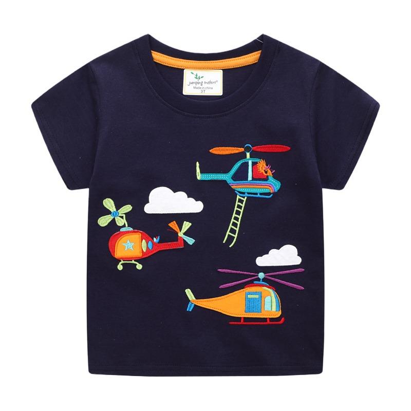 

Jumping Meters 2-7T Tees New Arrival Boys T Shirts For Summer Dinosaurs Embroidery Toddler Kids Tees Baby Tops Clothes 160CM