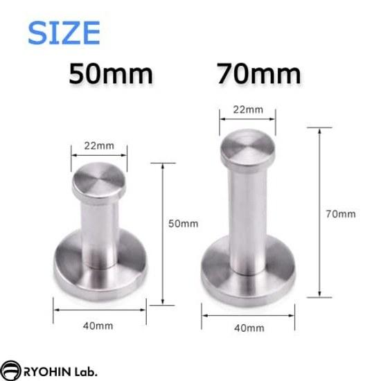 RYOHIN Lab. Stainless Steel Wall Hook Simple Screws 6-Piece Set (50mm)