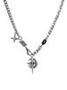 Black Gem Star Titanium Steel Hip Hop Street Clavicle Cuban Necklace For Men