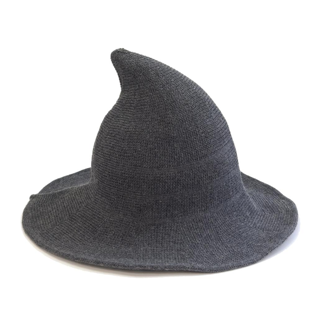 2025 Halloween Witch Hat Long Point Hat Knitted Cap for Women Halloween Party Hat Magical Hat Festival Party Cosplay Decoration