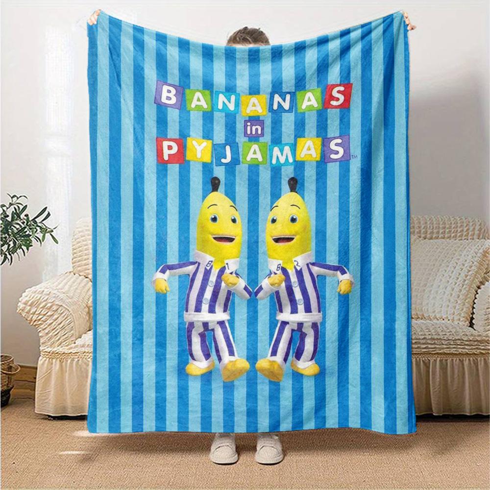 Bananas In Pyjamas Print Flannel Blanket High Quality Warm Comfortable Cover for All Seasons Perfect for Gifts Home Decor